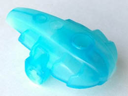 Bionicle Hydruka Back Plate (Morak) with Marbled Trans-Light Blue Pattern: {фосфористиращо бял}