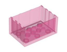 Container, Trunk Bottom 4 x 6 x 2 1/3: {прозрачен умерено червеникаво виолетов}