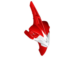 Bionicle Head, Barraki Pridak, Marbled Red Pattern: {бял}