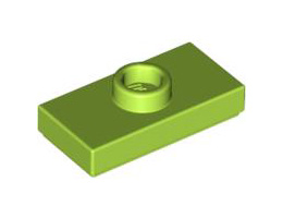 Плочка 1X2 с 1 пъпка, (b) с долен жлеб (джъмпер): {ярко жълто-зелен}