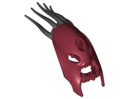 Bionicle Head, Barraki Kalmah, Marbled Black Pattern: {нов тъмно червен}