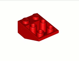 Покривна плочка 2X3/25° инверсна : {ярко червен}