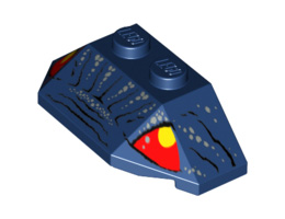 Wedge 2 x 4 Triple with Angler Fish Face Pattern: {земно син}