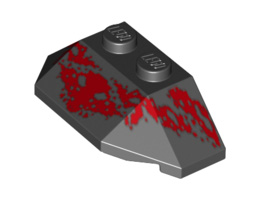 Wedge 2 x 4 Triple with Red Scale Pattern: {черен}
