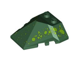 Wedge 4 x 4 Pyramid Center with Green Scale Pattern: {земно зелен}