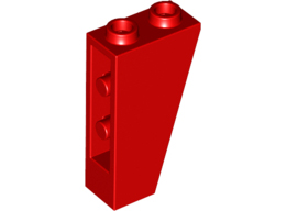 Покривна плочка 1X2x3/74° инверсна : {ярко червен}