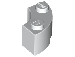 Brick, Round Corner 2 x 2 Macaroni with Stud Notch : {бял}