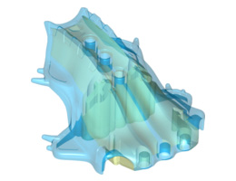 Bionicle Head, Barraki Carapar with Marbled Trans-Light Blue Pattern: {фосфористиращо бял}