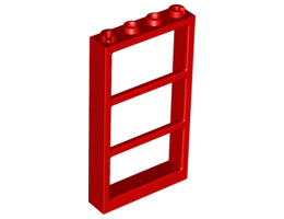 Window 1 x 4 x 6 Frame with 3 Panes : {ярко червен}