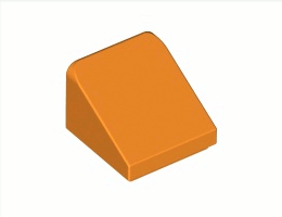 Покривна плочка 1X1X2/3, гладка : {ярко оранжев}