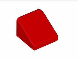 Покривна плочка 1X1x2/3 : {ярко червен}