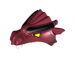 Dragon Head (Fantasy Era) Upper Jaw with Small Black Scales and Yellow Eyes Pattern: {нов тъмно червен}