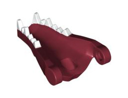 Dragon Head (Fantasy Era / Castle) Lower Jaw with White Teeth Pattern: {нов тъмно червен}