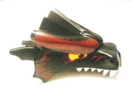 Dragon Head (Fantasy Era) Upper Jaw with Dark Red Scales and Yellow Eyes Pattern: {черен}