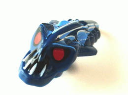 Minifigure, Head Modified Bionicle Barraki Takadox Pattern: {земно син}