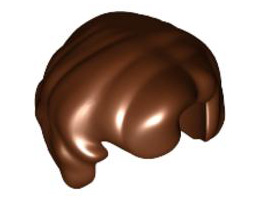 Minifigure, Hair Short with Curled Ends: {червеникаво-кафяв}