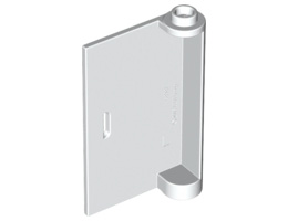 Door 1 x 3 x 4 Left - Open Between Top and Bottom Hinge : {бял}