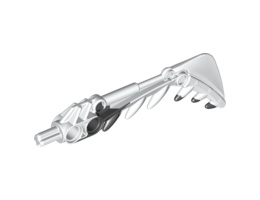 Bionicle Weapon Sword with Teeth, Marbled Black Pattern: {бял}