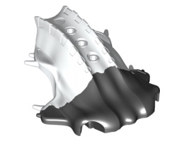 Bionicle Head, Barraki Carapar, Marbled Black Pattern: {бял}