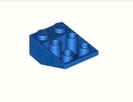 Покривна плочка 2X3/25° инверсна : {ярко син}