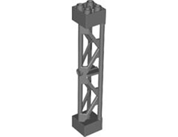 Мрежеста кула 2X2x10 с кръстат отвор с три поделения: {тъмно каменно сив}