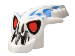 Minifigure, Head Modified Bionicle Barraki Pridak Pattern: {бял}