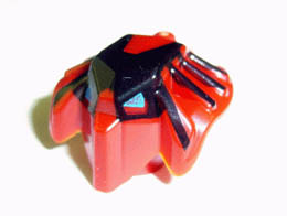 Minifigure, Head Modified Bionicle Toa Mahri Hewki / Jaller with Blue Eyes Pattern (Jaller): {нов тъмно червен}