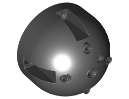 Brick, Round 7 x 7 x 4 Dome Top: {черен}
