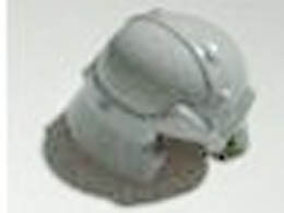 Minifigure, Headgear Helmet Castle with Cheek Protection and Studded Bands (Dwarf): {умерено каменно сив}