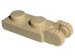 Плочка 1X2 с вертикална свръзка/край : {тухлено жълт}