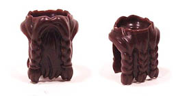 Minifigure, Beard, Braided with Hair in Back: {тъмно кафяв}