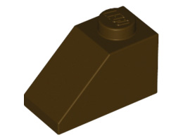 Покривна плочка 1X2/45°: {тъмно кафяв}