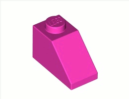 Покривна плочка 1X2/45°: {ярко пурпурен}