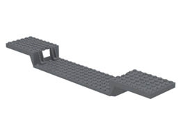 Train Base 6 x 34 Split-Level with Bottom Tubes: {тъмно каменно сив}