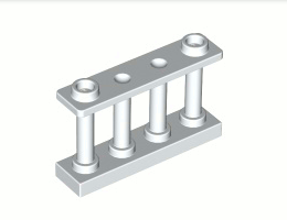 Ограда 1X4X2 с 2 пъпки : {бял}