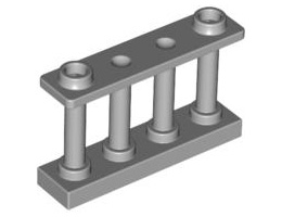 Ограда 1X4X2 с 2 пъпки: {умерено каменно сив}