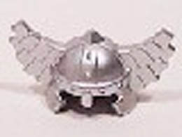 Minifigure, Headgear Helmet with Wings: {металическо сребрист}