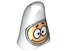 Minifigure, Head Modified Patrick with Spacesuit Pattern: {бял}