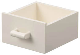 Container, Cupboard 4 x 4 x 4 Drawer, Open Handle : {бял}