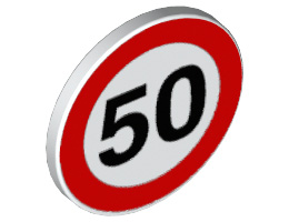 Кръгъл знак 50 : {бял}