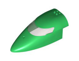 Aircraft Fuselage Forward Top Curved 8 x 16 x 5 with Trans-Black Glass: {тъмно зелен}