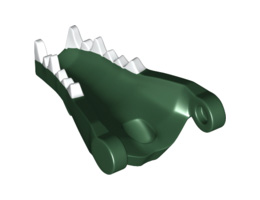 Dragon Head (Fantasy Era / Castle) Lower Jaw with White Teeth Pattern: {земно зелен}