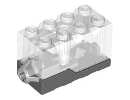 Electric, Sound Brick 2 x 4 x 2 with Trans-Clear Top and Klaxon Alarm Sound: {тъмно каменно сив}