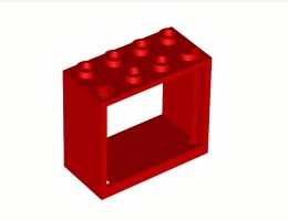 Рамка на прозорец 2X4X3 : {ярко червен}
