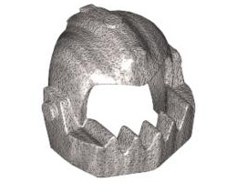 Minifigure, Headgear Helmet Chin Guard Oversized Jagged: {металическо сребрист}