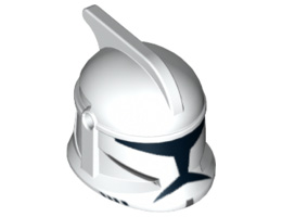 Minifigure, Headgear Helmet SW Clone Trooper with Holes, Standard Pattern: {бял}
