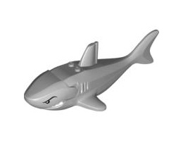 Shark with Gills and White Teeth Pattern: {умерено каменно сив}