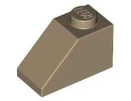 Покривна плочка 1X2/45° : {пясъчно жълт}