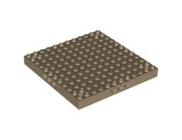 Brick, Modified 12 x 12 with 3 Pin Holes on each Side and Axle Holes in Corners: {пясъчно жълт}