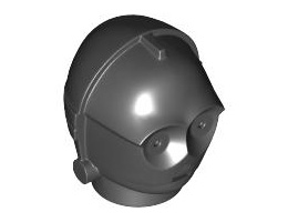 Minifigure, Head Modified SW C-3PO / K-3PO Protocol Droid Plain: {черен}
